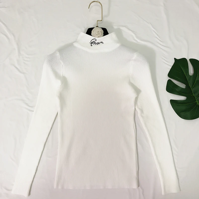 Pullovers Women Turtleneck Embroidery Letter Long Sleeve Womens Trendy Simple All-match Tops Pullover Elegant Korean Style Chic
Pullovers Women Turtleneck Embroidery Letter Long Sleeve Womens Trendy Simple All-match Tops Pullover Elegant Korean Style Chic