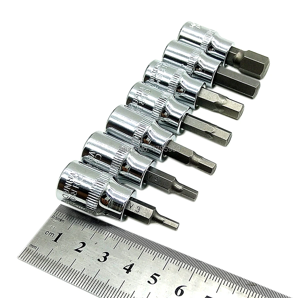 Impact Hex Bit Socket 47mm 3/8" Square Drive Allen Key Wrench Tools 7pc Set H3 H4 H5 H6 H7 H8 H10 Impact Screwdriver Bit Socket
Impact Hex Bit Socket 47mm 3/8" Square Drive Allen Key Wrench Tools 7pc Set H3 H4 H5 H6 H7 H8 H10 Impact Screwdriver Bit Socket
