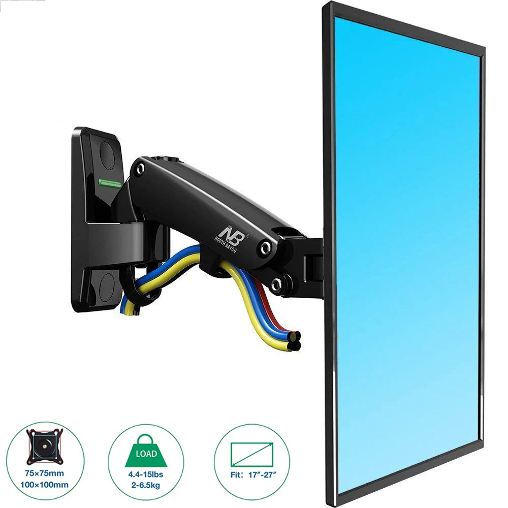 NB F120 TV Monitor Wall Mount 17-27" Gas Spring Full Motion Articulating Swivel LCD Monitor Bracket Holder Aluminum Arm
NB F120 TV Monitor Wall Mount 17-27" Gas Spring Full Motion Articulating Swivel LCD Monitor Bracket Holder Aluminum Arm