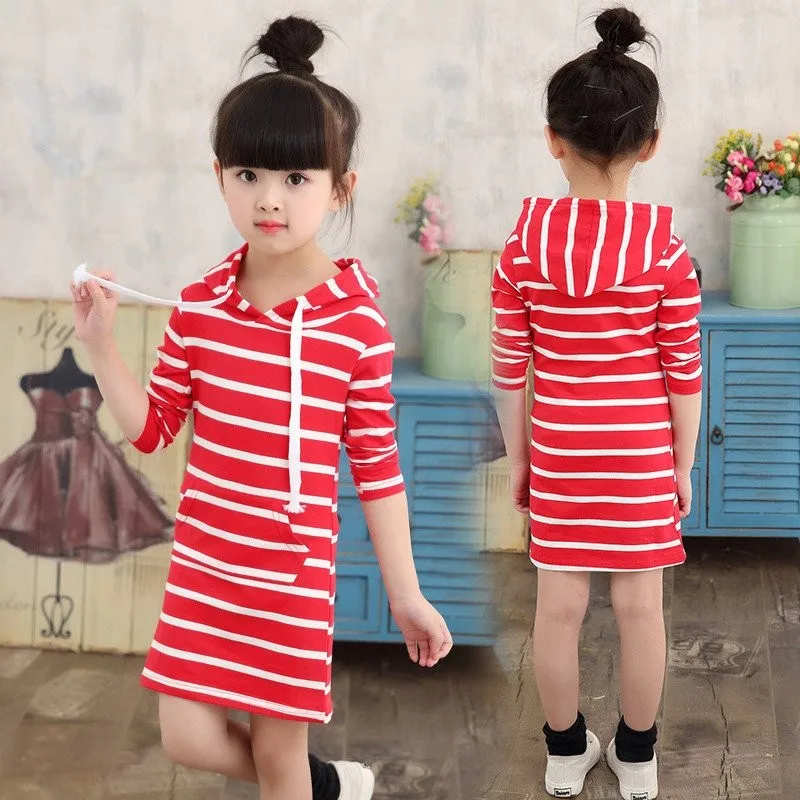 Spring Autumn Girl Dress Hooded Long Sleeve Kids Clothes vestido girl Dresses Children Clothing Striped Tutu Baby Dresses Girls
Spring Autumn Girl Dress Hooded Long Sleeve Kids Clothes vestido girl Dresses Children Clothing Striped Tutu Baby Dresses Girls