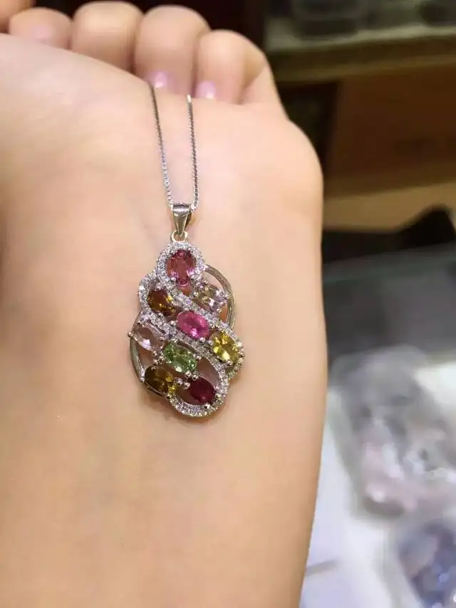 natural multicolor tourmaline pendant S925 silver Natural gemstone Pendant Necklace trendy Leaves women party fine jewelry
natural multicolor tourmaline pendant S925 silver Natural gemstone Pendant Necklace trendy Leaves women party fine jewelry