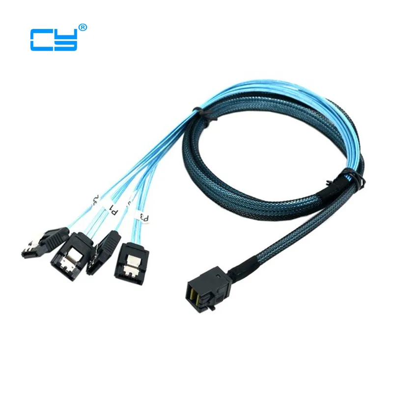 Внутренний Mini SAS SFF 8643 узловой до 4 SATA 7pin целевой Жесткий диск 6 Гбит/с Raid кабель для