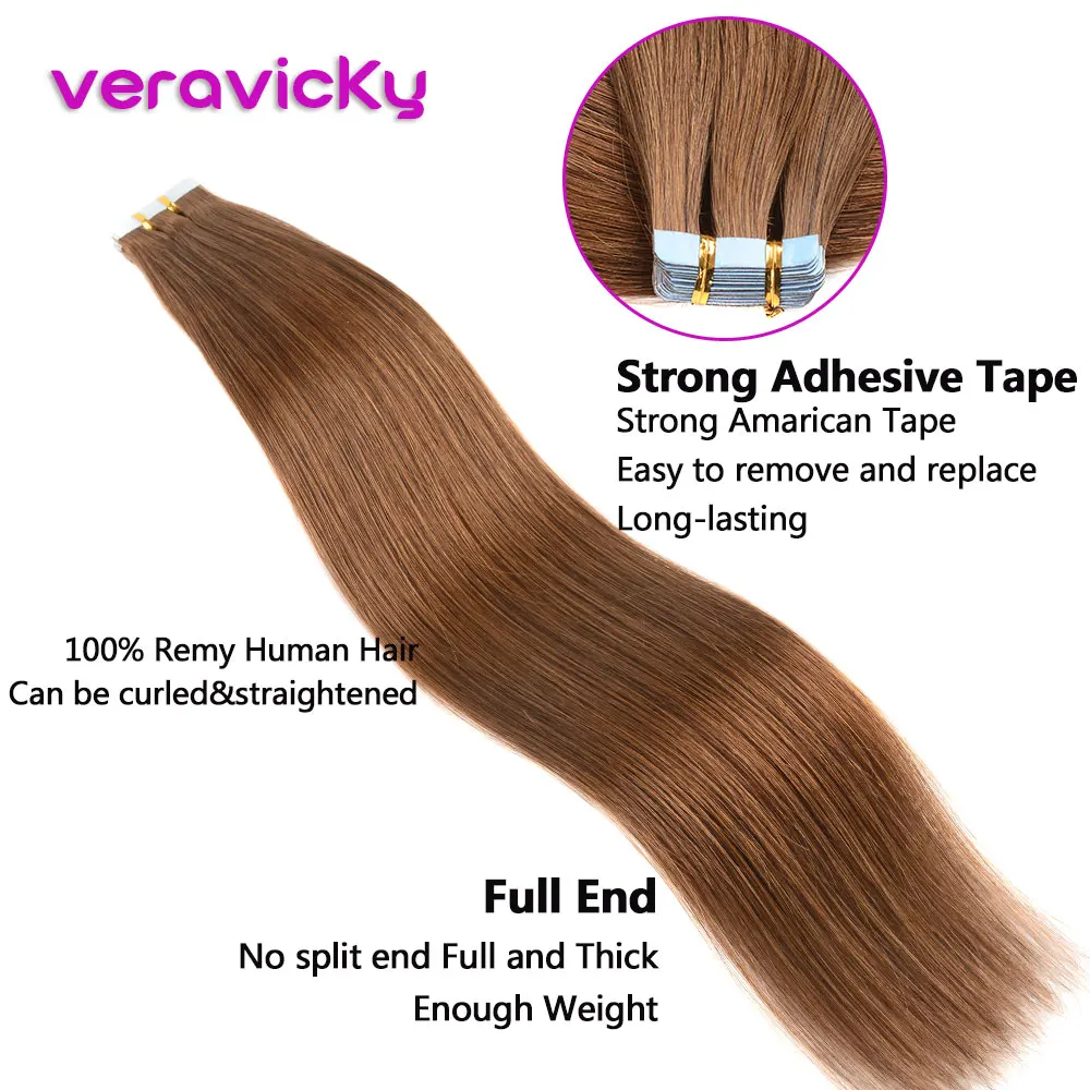Veravicky блонд лента человеческих волос для наращивания двухсторонние волосы на