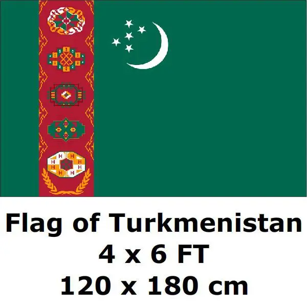Turkmenistan Flag 120 x 180 cm 100D Polyester Turkman Flags And Banners National Flag Country Banner For Home Decoration
Turkmenistan Flag 120 x 180 cm 100D Polyester Turkman Flags And Banners National Flag Country Banner For Home Decoration