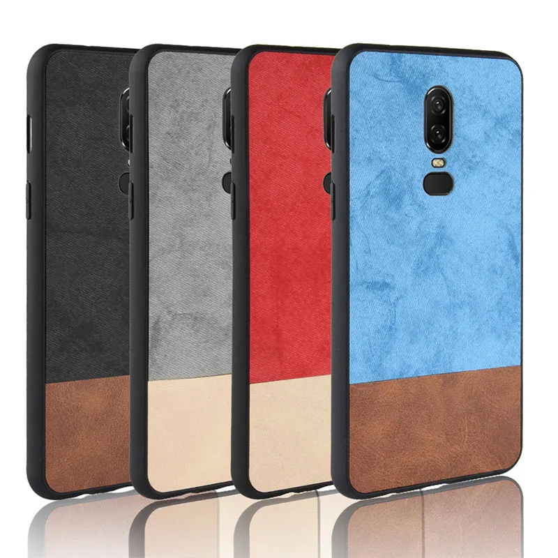for OnePlus 6 Case APAC A6000 1+6 OnePlus6 A6003 Multi-color optional Phone Bumper Cases Frame Stitching denim Cover |