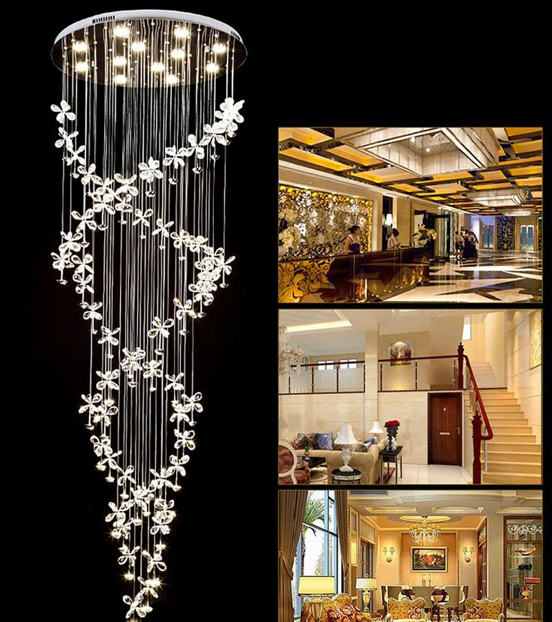 Villa duplex staircase crystal hanging lights LED double S-spiral hotel living room crystal chandeliers simple LED lighting lamp
Villa duplex staircase crystal hanging lights LED double S-spiral hotel living room crystal chandeliers simple LED lighting lamp