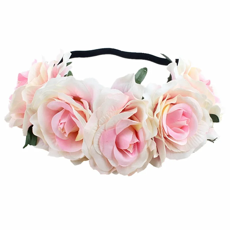 Bohemia Bride Rose Flower Wreath Headbands Girls Fashion Crown Hairband Wedding Headband Garland Hair Accessories
Bohemia Bride Rose Flower Wreath Headbands Girls Fashion Crown Hairband Wedding Headband Garland Hair Accessories