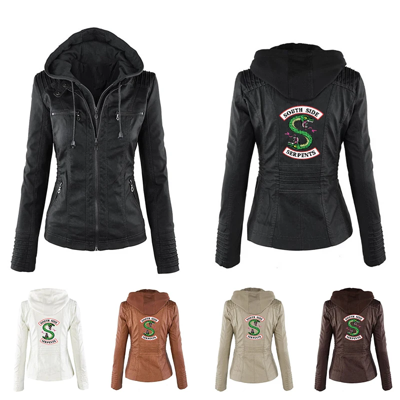 Куртка BF Riverdale South Side Serpents черная коричневая из искусственной кожи Женская куртка