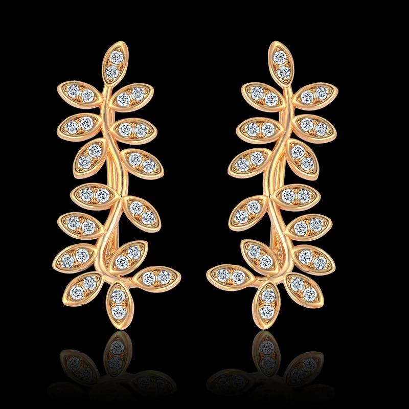 Simple Leaf Earrings For Women Ear Clip Earrings Gold Cubic Zircon Feminine Jewelry Party Wedding
Simple Leaf Earrings For Women Ear Clip Earrings Gold Cubic Zircon Feminine Jewelry Party Wedding