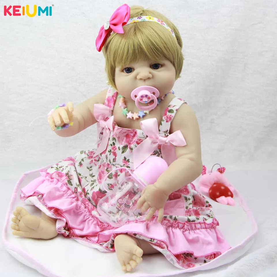 

Special 23 Inch Reborn Baby Girl Full Silicone Body Reborn Dolls Realistic Kids Playmates Baby Toys Girl Ch'ri's't'ma's Gifts