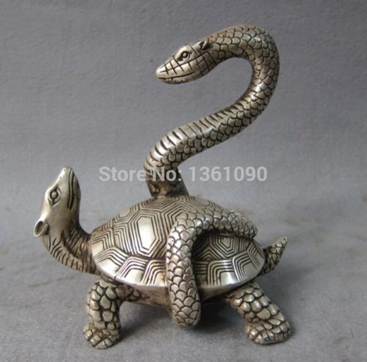 Free Shipping 5.6"Lucky Chinese Fengshui Buddhism Bronze Silver tortoise Xuanwu Statues
Free Shipping 5.6"Lucky Chinese Fengshui Buddhism Bronze Silver tortoise Xuanwu Statues