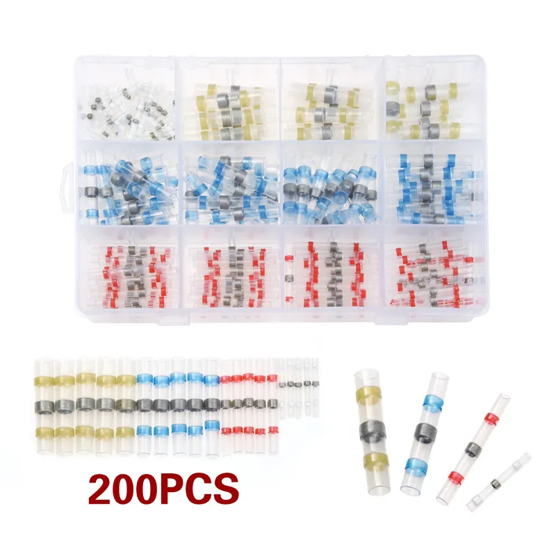 200Pcs Insulated Heat Shrink Soldering Terminals Mulit Size Electrical Wire Butt Connector Kit Waterproof Solder Sleeve Tube
200Pcs Insulated Heat Shrink Soldering Terminals Mulit Size Electrical Wire Butt Connector Kit Waterproof Solder Sleeve Tube