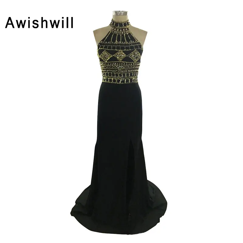 Black Long Elegant Prom Dresses Open Back Chiffon Handmade Beading Sleeveless Long Evening Dress Gown Vestido De Noche Largo
Black Long Elegant Prom Dresses Open Back Chiffon Handmade Beading Sleeveless Long Evening Dress Gown Vestido De Noche Largo