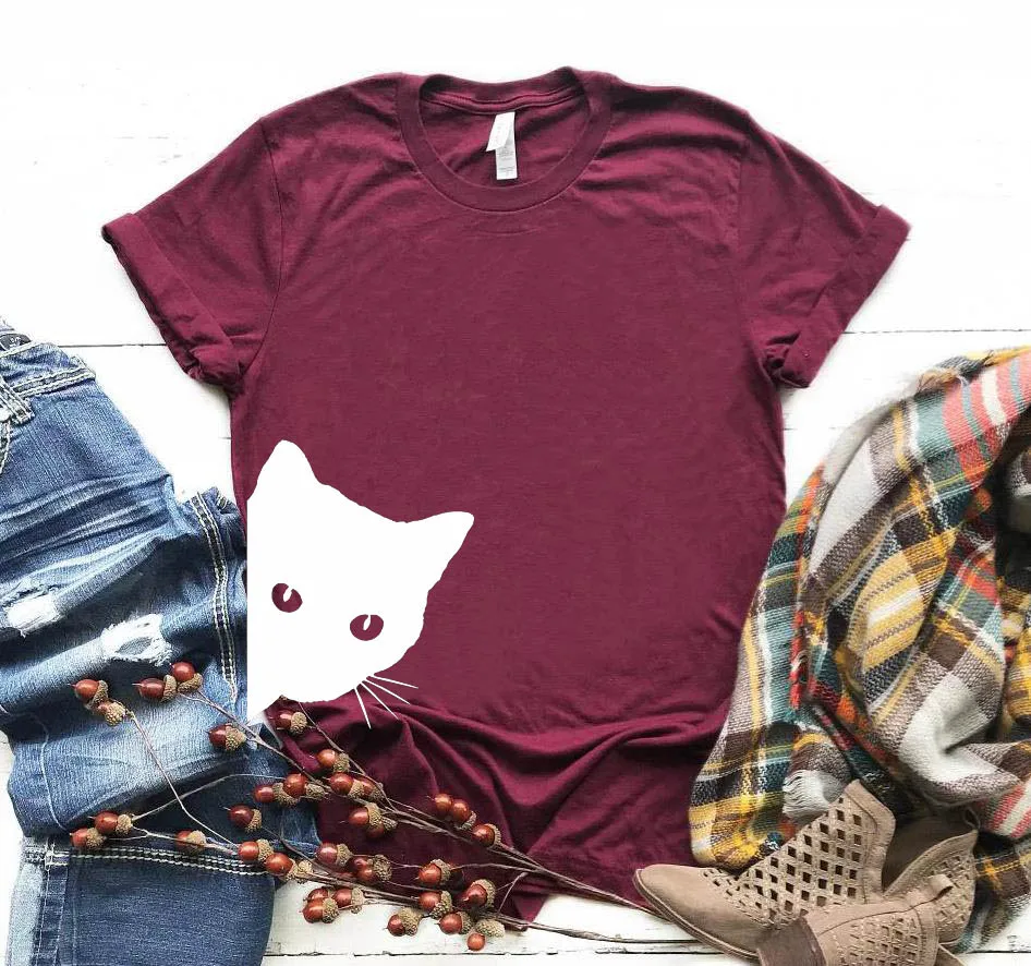 Cat Looking Peeking Women tshirt Casual Cotton Hipster Funny t-shirt Gift For Lady Yong Girl Top Tee Drop Ship Fast ZY-280
Cat Looking Peeking Women tshirt Casual Cotton Hipster Funny t-shirt Gift For Lady Yong Girl Top Tee Drop Ship Fast ZY-280