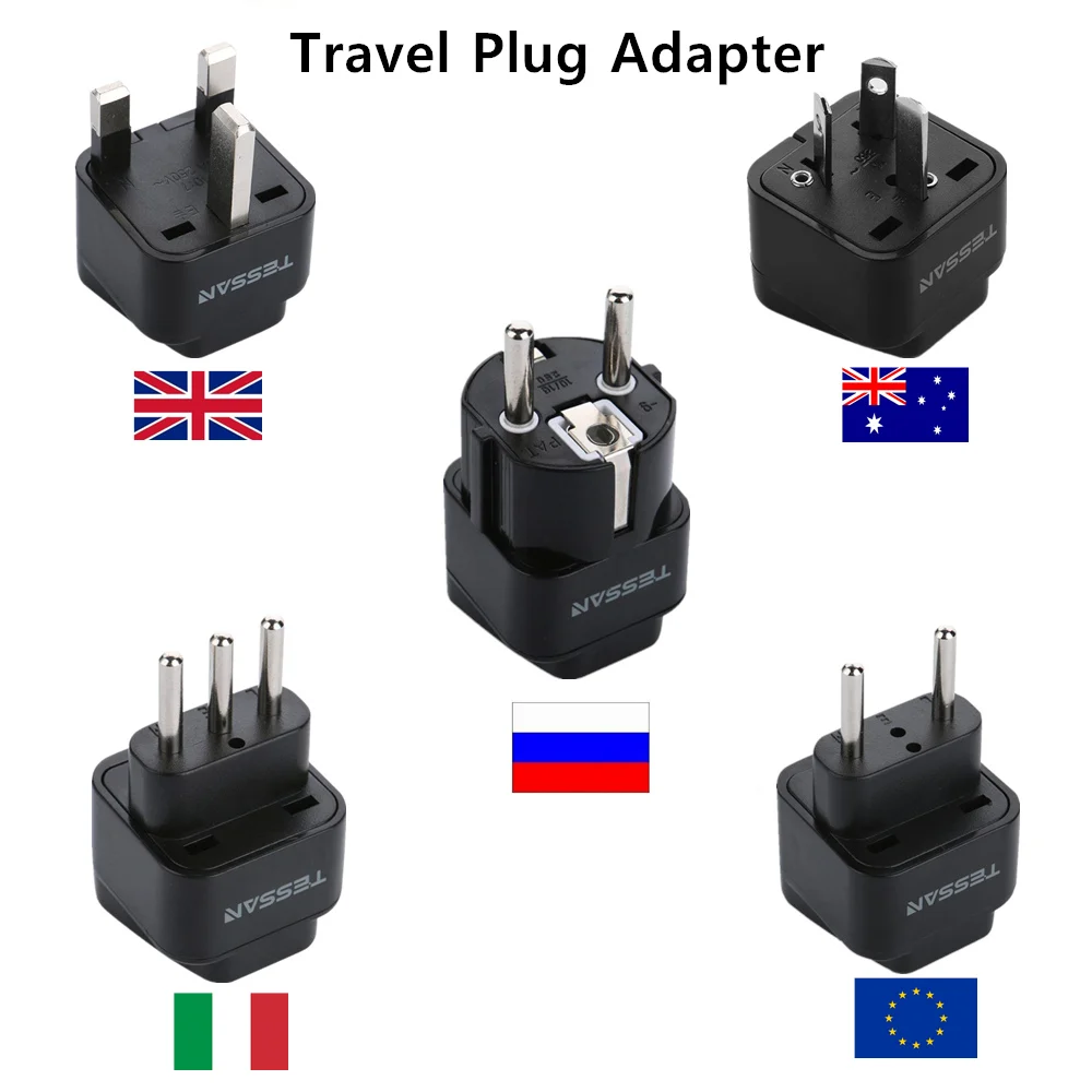 TESSAN клеммной колодкой универсальная штепсельная вилка адаптер для AU/UK/GM/RU/IT/EU
