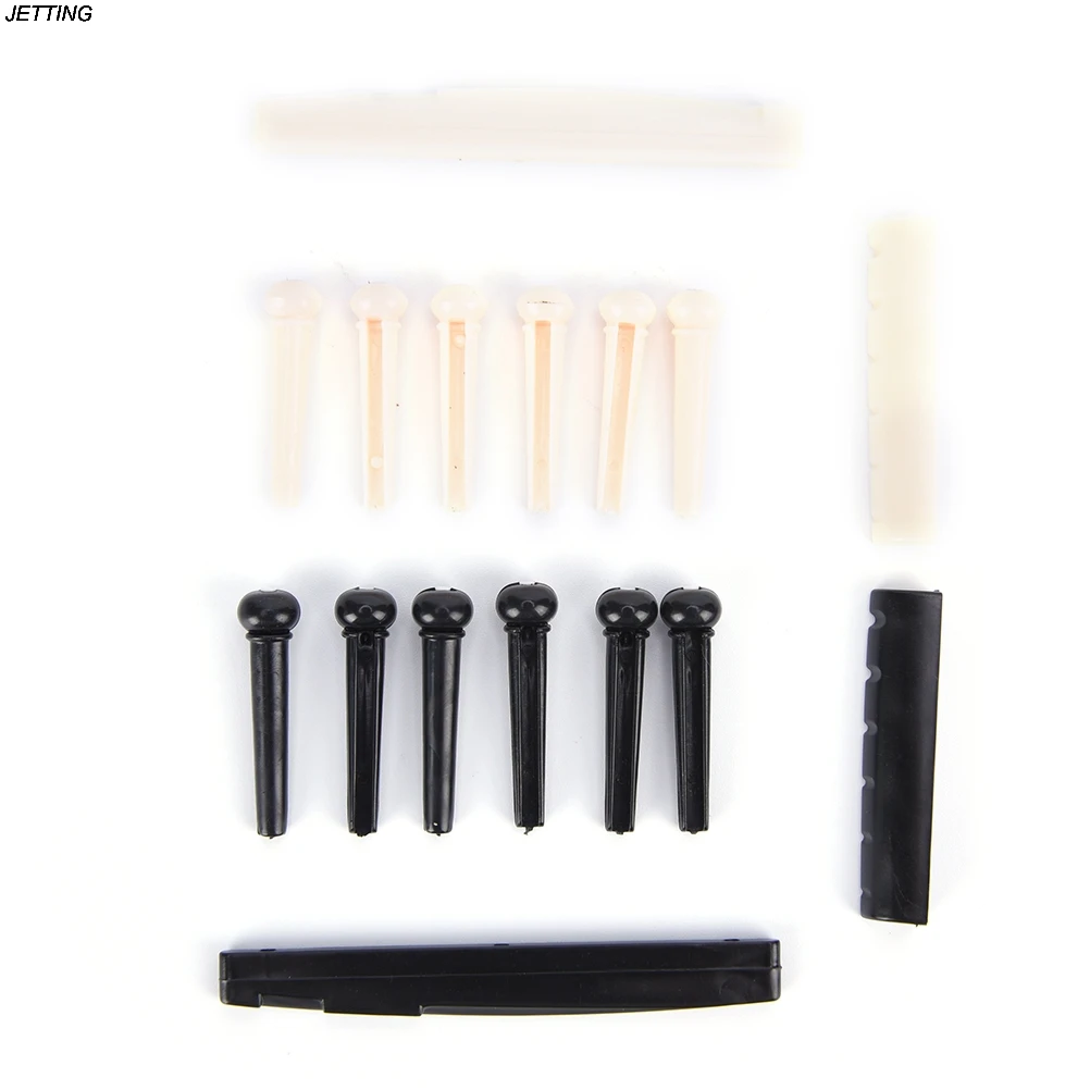 6 Bridge Pins + saddle + bridge saddle Bone for Acoustic Guitar black/white color
6 Bridge Pins + saddle + bridge saddle Bone for Acoustic Guitar black/white color