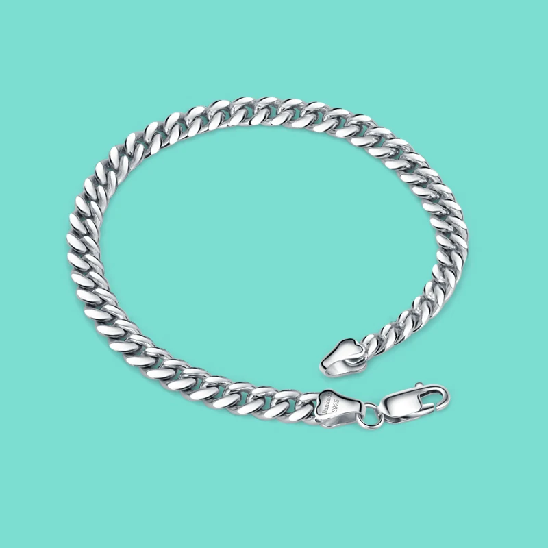 New S925 Sterling Silver Handsome 6MM Whip Chain Design Bracelet for Men's Girl High Quality HandChain Free Shipping Items Women
New S925 Sterling Silver Handsome 6MM Whip Chain Design Bracelet for Men's Girl High Quality HandChain Free Shipping Items Women