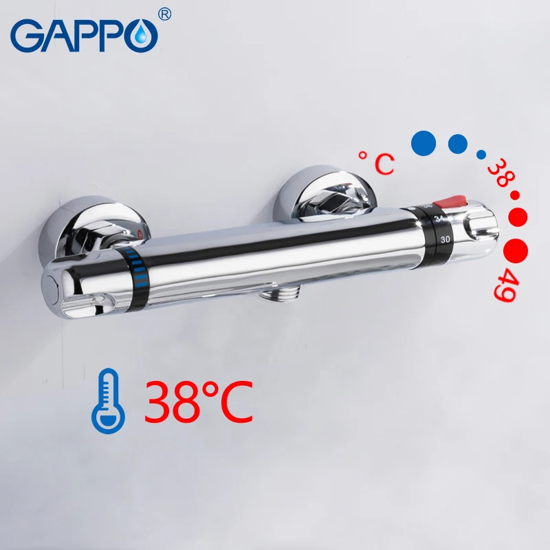 

Термостатический Смеситель GAPPO для ванны, душа, регулирующий клапан, для настенного крепления, латунный Смеситель для горячей и холодной ва...