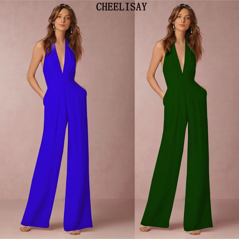 Fashion Casual Wedding Jumpsuit Sexy Sleeveless Halter Elegant Jumpsuit Ladies Coverall Deep V Sexy Halter Jumpsuit
Fashion Casual Wedding Jumpsuit Sexy Sleeveless Halter Elegant Jumpsuit Ladies Coverall Deep V Sexy Halter Jumpsuit