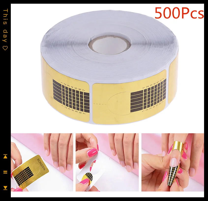 500Pcs Nail Extension Golden Self-Adhesive Sticker Guide Nails Art Tool Nail Form For Acrylic UV Gel Tip Square Paper
500Pcs Nail Extension Golden Self-Adhesive Sticker Guide Nails Art Tool Nail Form For Acrylic UV Gel Tip Square Paper