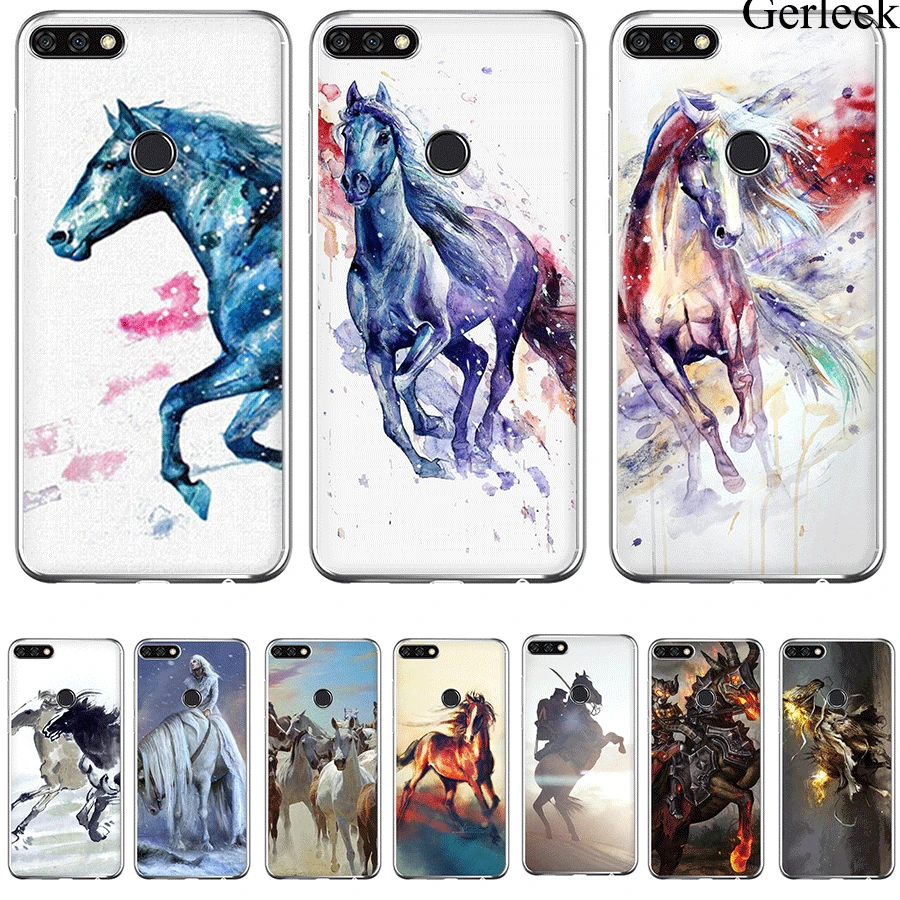 Чехол для мобильного телефона акварель лошадь Huawei P9 P8 P10 P20 P30 MINI Lite Pro Plus P Smart Cover
