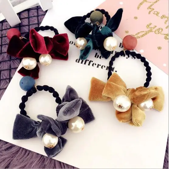 4pcs gold velvet bowknot pearl elastic hair band headbands retro hair accessories for woman fashion rubber bands gum headdress
4pcs gold velvet bowknot pearl elastic hair band headbands retro hair accessories for woman fashion rubber bands gum headdress