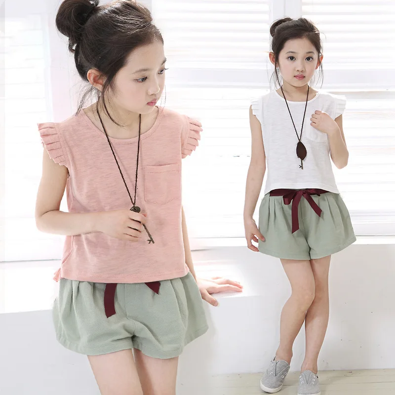Summer Children Girls Sets Fashion Clothing Kids Short-Sleeved Shirt +Pants Cotton Suits Costume Girls Breathable Clothing
Summer Children Girls Sets Fashion Clothing Kids Short-Sleeved Shirt +Pants Cotton Suits Costume Girls Breathable Clothing