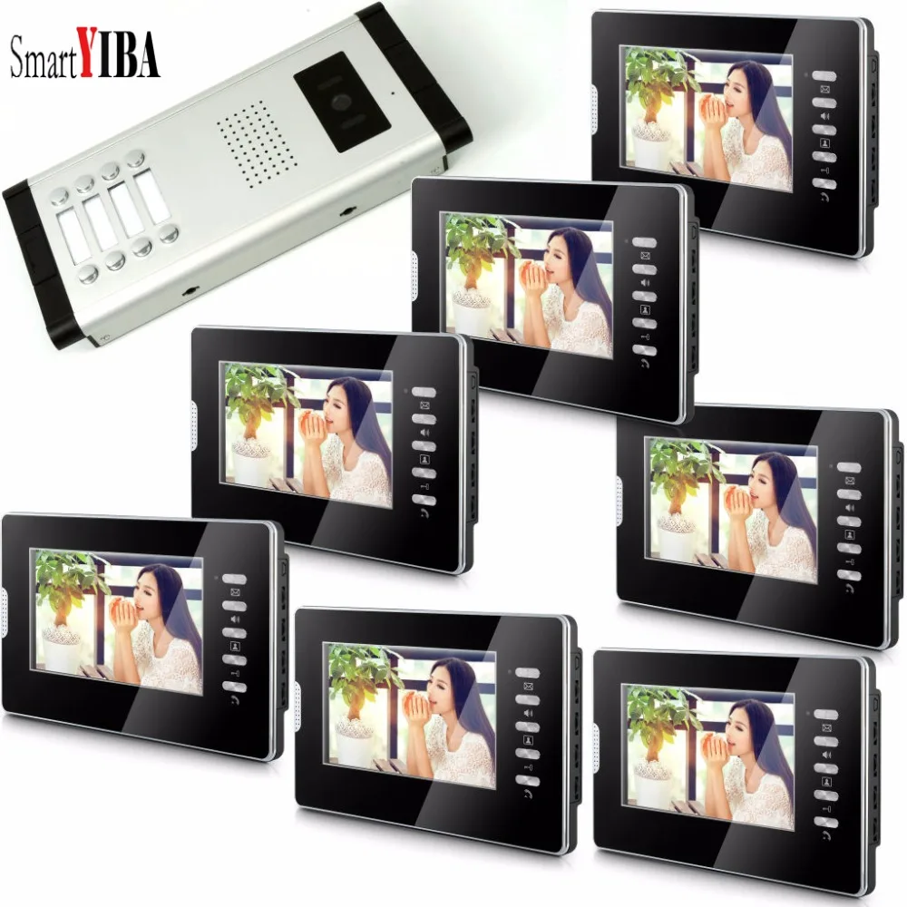 SmartYIBA 7''Inch Monitor Wired Door Bell Video Intercom Door Phone Door Visual Phone System Outdoor Camera For 8 Apartment
SmartYIBA 7''Inch Monitor Wired Door Bell Video Intercom Door Phone Door Visual Phone System Outdoor Camera For 8 Apartment