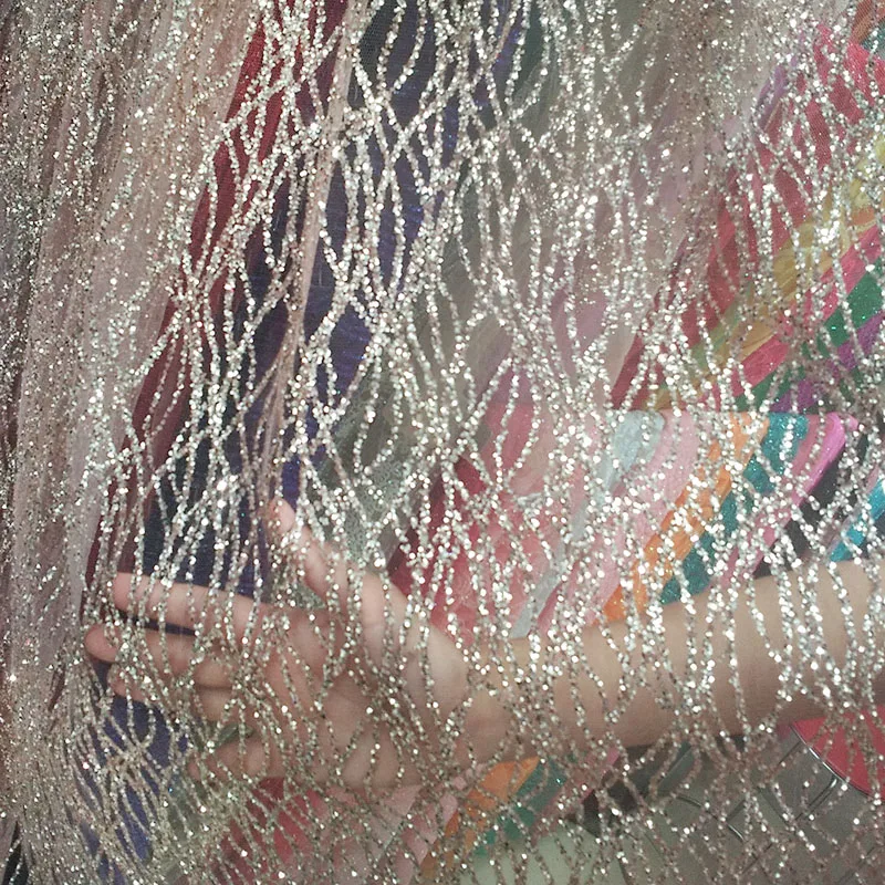 360 cm french art curve lace sequins net fabric champagne gold shiny party dress mesh fabric sewing diy accessories
360 cm french art curve lace sequins net fabric champagne gold shiny party dress mesh fabric sewing diy accessories