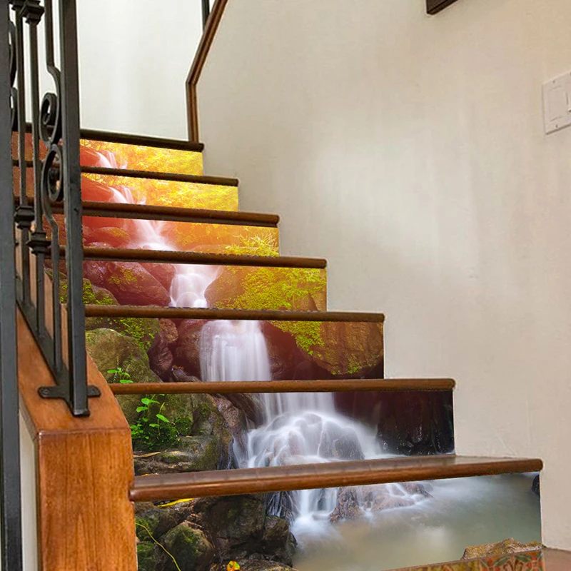 6Pcs/Set 18*100cm Creative DIY 3D Stairway Stickers Waterfall Stairs Stickers Floor Waterproof Wall Sticker Home Decoration
6Pcs/Set 18*100cm Creative DIY 3D Stairway Stickers Waterfall Stairs Stickers Floor Waterproof Wall Sticker Home Decoration