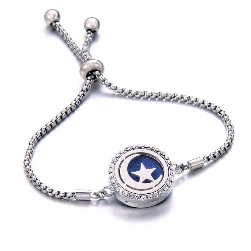 New Aromatherapy jewelry Moon star Aroma diffuser bracelet rhinestone Crystal Bracelet Adjustable Aromatherapy bracelets
New Aromatherapy jewelry Moon star Aroma diffuser bracelet rhinestone Crystal Bracelet Adjustable Aromatherapy bracelets