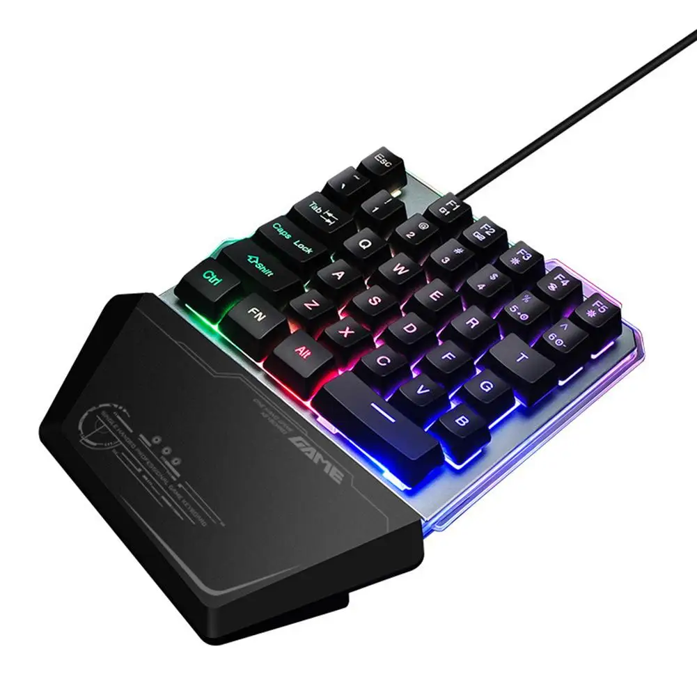 Новое поступление G40 35 ключ RGB подсветка одна рука USB Проводная игровая клавиатура