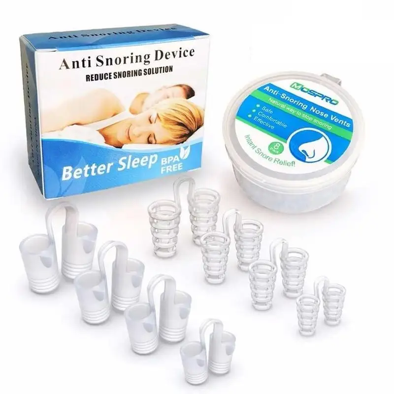 8Pcs/Box Anti Snore Apnea Slicone Nose Clip Anti-snoring Breathe Aid Stop Snore Device Sleeping Aid Equipment Stop Snoring
8Pcs/Box Anti Snore Apnea Slicone Nose Clip Anti-snoring Breathe Aid Stop Snore Device Sleeping Aid Equipment Stop Snoring