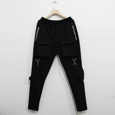 Men's Punk Pants Black Hip Pop Trousers Pockets Rope Straps Foot Pants Elastic Waist Male's Casual Wearing
Men's Punk Pants Black Hip Pop Trousers Pockets Rope Straps Foot Pants Elastic Waist Male's Casual Wearing