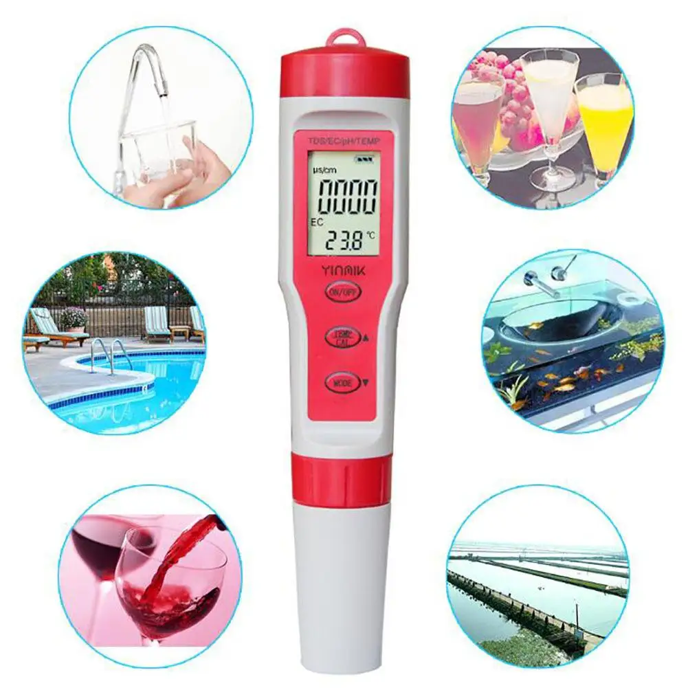 Swimming Pool Test Pen Kit 4-in-1 Portable Digital PH TDS EC TEMP Water Tester For Swimming Pool Drinking Water Spa
Swimming Pool Test Pen Kit 4-in-1 Portable Digital PH TDS EC TEMP Water Tester For Swimming Pool Drinking Water Spa