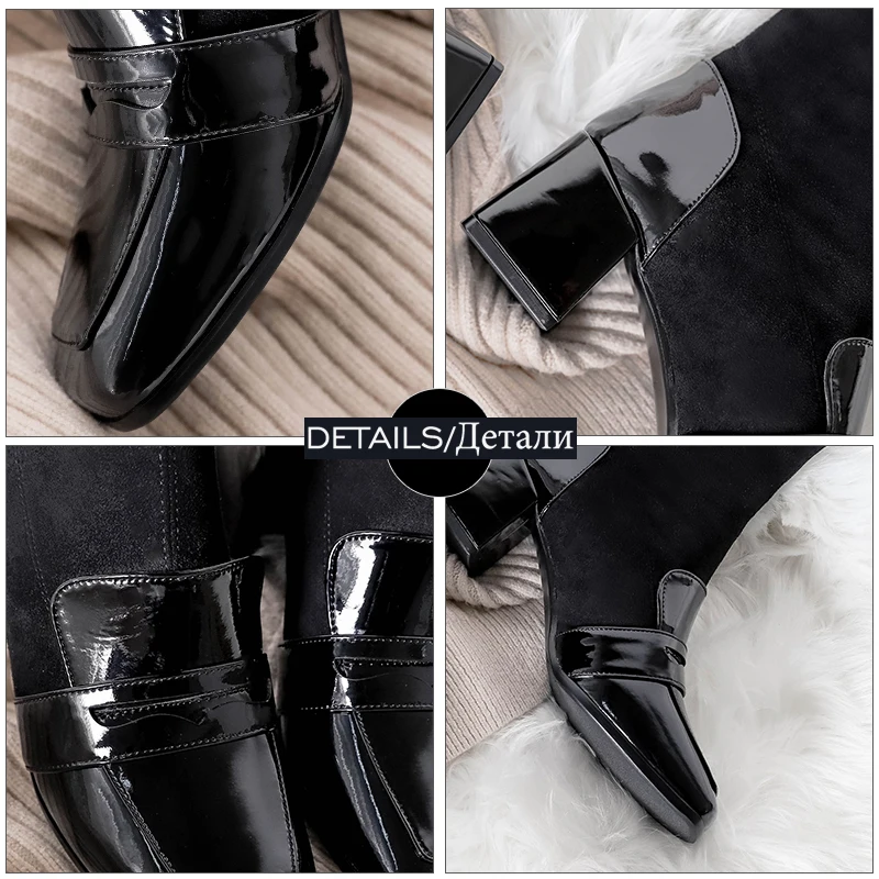 WETKISS Thick High Heels Women Ankle Boots Flock Footwear Patent Pu Female Boot Square Toe Shoes Woman 2018 Autumn New Black
WETKISS Thick High Heels Women Ankle Boots Flock Footwear Patent Pu Female Boot Square Toe Shoes Woman 2018 Autumn New Black