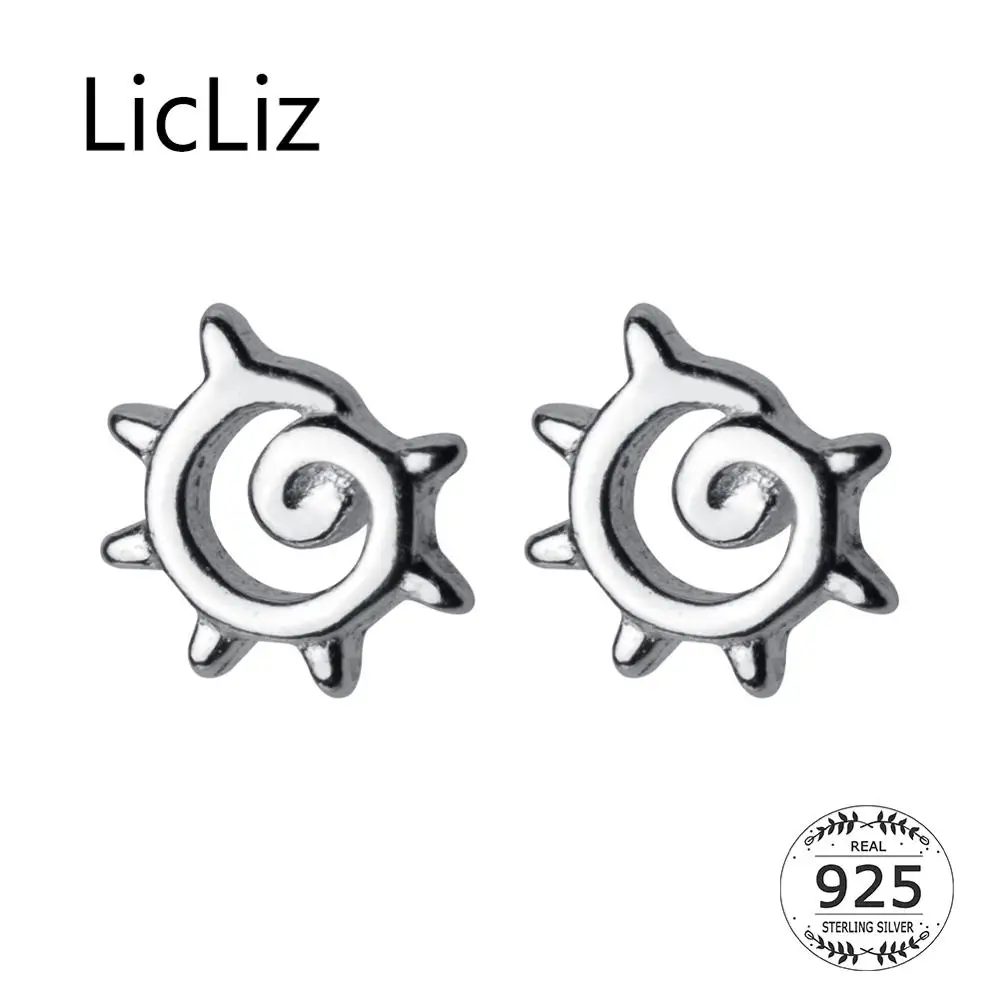 Женские простые серьги-гвоздики LicLiz 925 пробы серебряные из белого золота LE0675 |