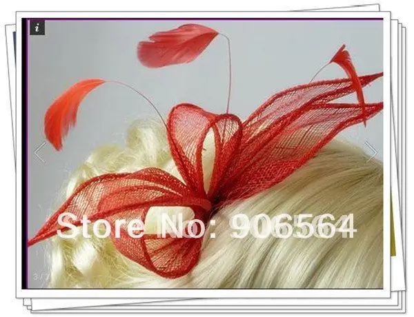 Charming Hairclips Sinamay Fascinator Hats Red Feather Hair Accessories Wedding Millinery Multiple Color are Available MSF147
Charming Hairclips Sinamay Fascinator Hats Red Feather Hair Accessories Wedding Millinery Multiple Color are Available MSF147