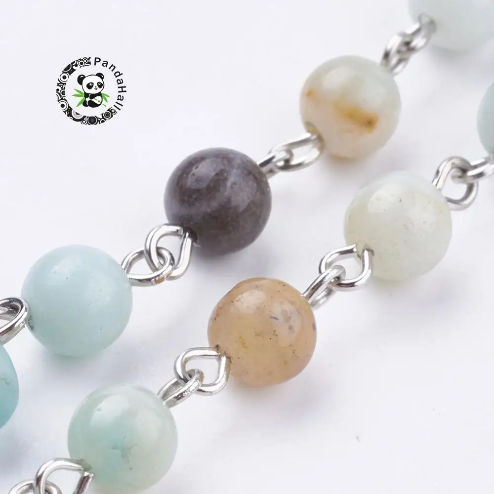 natural amazonite handmade beaded chains, for necklaces bracelets making, with brass findings, Metal, 39.37''; 1m/strand
natural amazonite handmade beaded chains, for necklaces bracelets making, with brass findings, Metal, 39.37''; 1m/strand