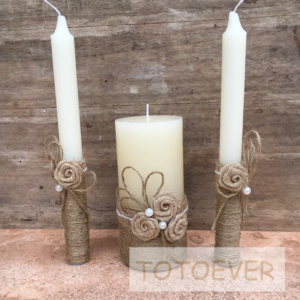 1 set Rustic Wedding Candles Rustic Unity Candle Set with Burlap Rope Wedding Party Dinner Table Candle Decoration
1 set Rustic Wedding Candles Rustic Unity Candle Set with Burlap Rope Wedding Party Dinner Table Candle Decoration