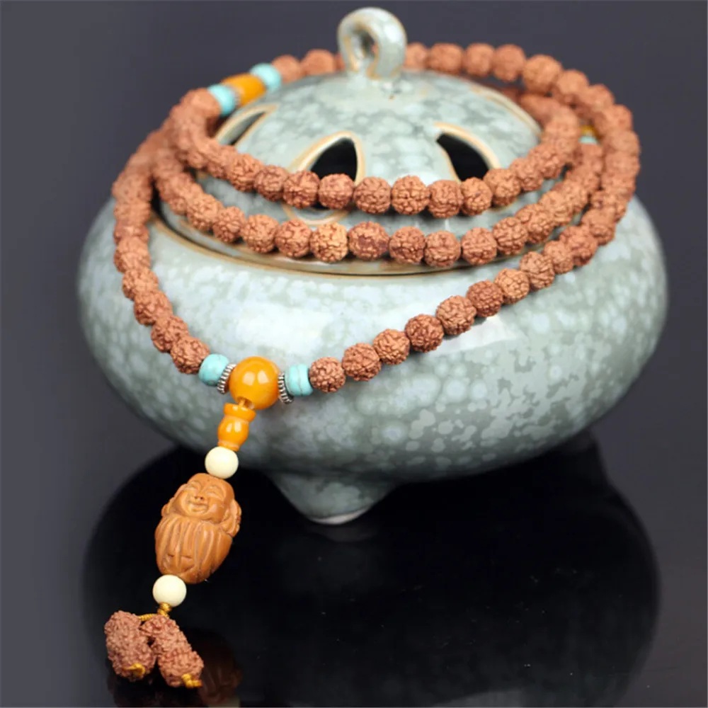 Wholesale Genuine 108 Rudraksha 5-petal 8mm Beads Bracelet Olive Maitreya Pendant Necklace Buddhist Prayer Jewelry for Men Women
Wholesale Genuine 108 Rudraksha 5-petal 8mm Beads Bracelet Olive Maitreya Pendant Necklace Buddhist Prayer Jewelry for Men Women