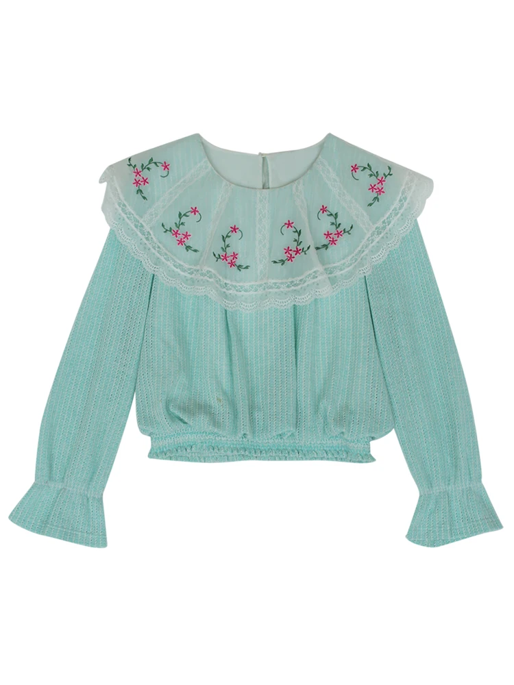 Женский винтажный пуловер с вышивкой в стиле викторианской девушки | Женская