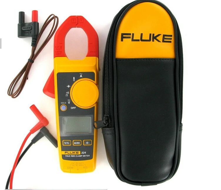 Fluke 324 F324 600 В AC DC 40A/400A 30 мм True RMS клещи измерительные провода и мягкий чехол