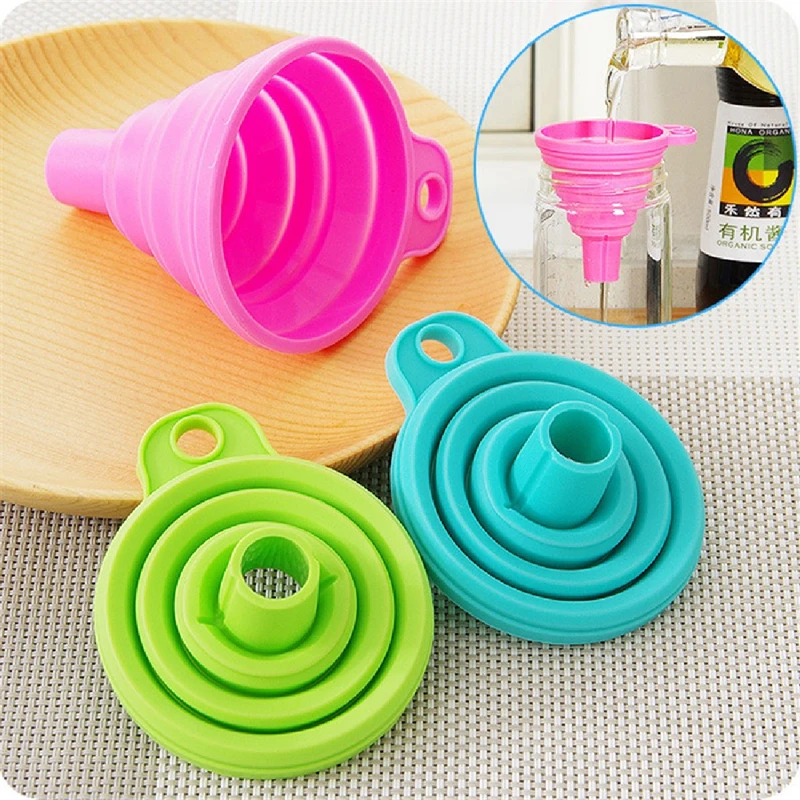 1Pc Mini Useful Collapsible Style Funnel Hopper Protable Silicone Gel Foldable Kitchen Cooking Tools Kitchen Accessories Gadgets
1Pc Mini Useful Collapsible Style Funnel Hopper Protable Silicone Gel Foldable Kitchen Cooking Tools Kitchen Accessories Gadgets