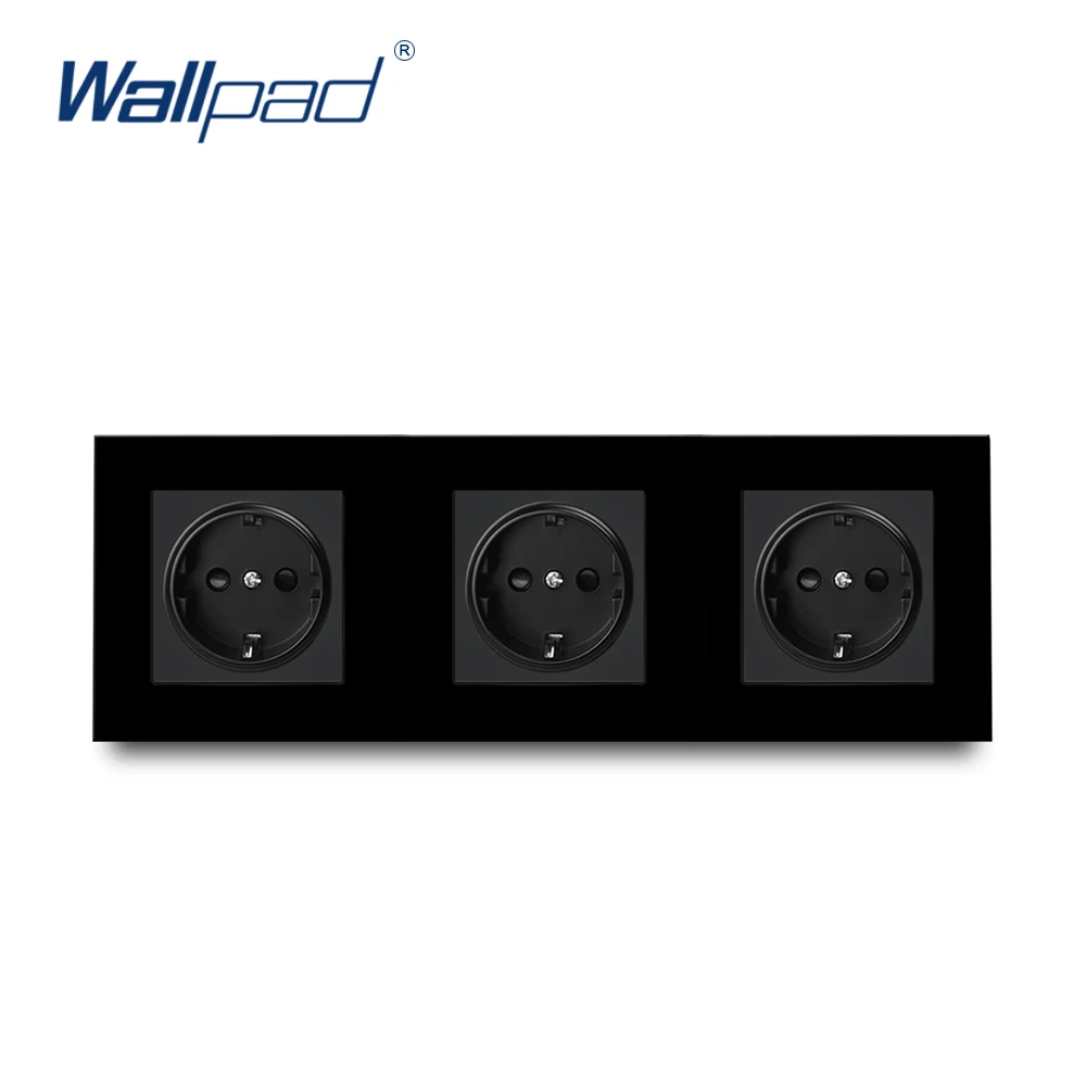 3 Way EU Socket Wallpad Black Glass 258*86mm 16A Triple EU Wall Outlet Port Electrical Charger 110V-240V
3 Way EU Socket Wallpad Black Glass 258*86mm 16A Triple EU Wall Outlet Port Electrical Charger 110V-240V