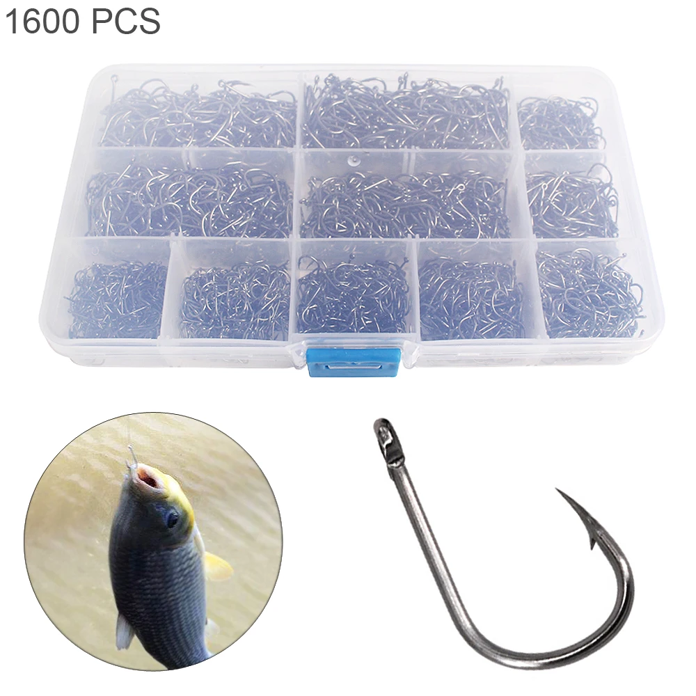 1600pcs Durable Fishing Hooks Kit Barbed Jig Hole Hook 3#-12# 10 Size Carbon Steel Carp Fishhook Set with Fishing Tackle Box
1600pcs Durable Fishing Hooks Kit Barbed Jig Hole Hook 3#-12# 10 Size Carbon Steel Carp Fishhook Set with Fishing Tackle Box