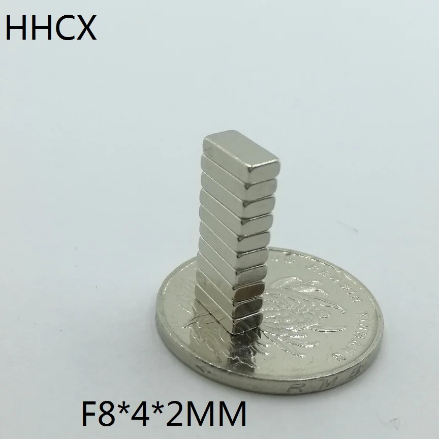 10 шт./лот магнит 8x4x2 N35 Сильный мм квадратный неодимовый редкоземельный 8*4*2