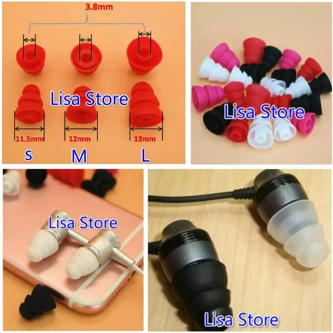 200pcs/100 Pairs 3 Layers 3.8mm S M L Silicone In-Ear Earphone Headset Earbud Tips Ear buds Earbuds Eartips Earplug tips Cushion
200pcs/100 Pairs 3 Layers 3.8mm S M L Silicone In-Ear Earphone Headset Earbud Tips Ear buds Earbuds Eartips Earplug tips Cushion