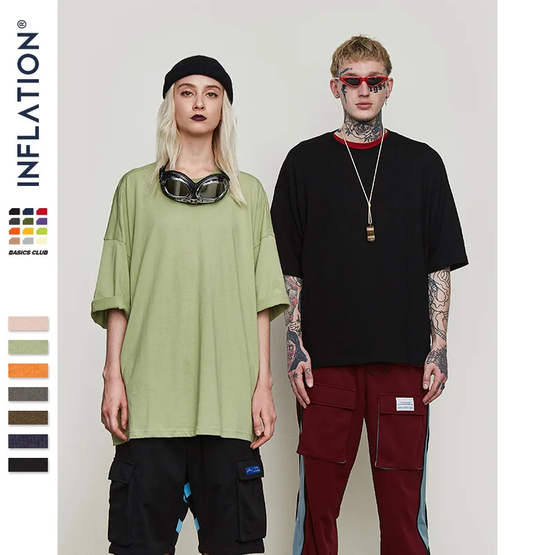 2019 spring and summer new fashion youth loose European American solid color men's T-shirt short-sleeved | Мужская одежда