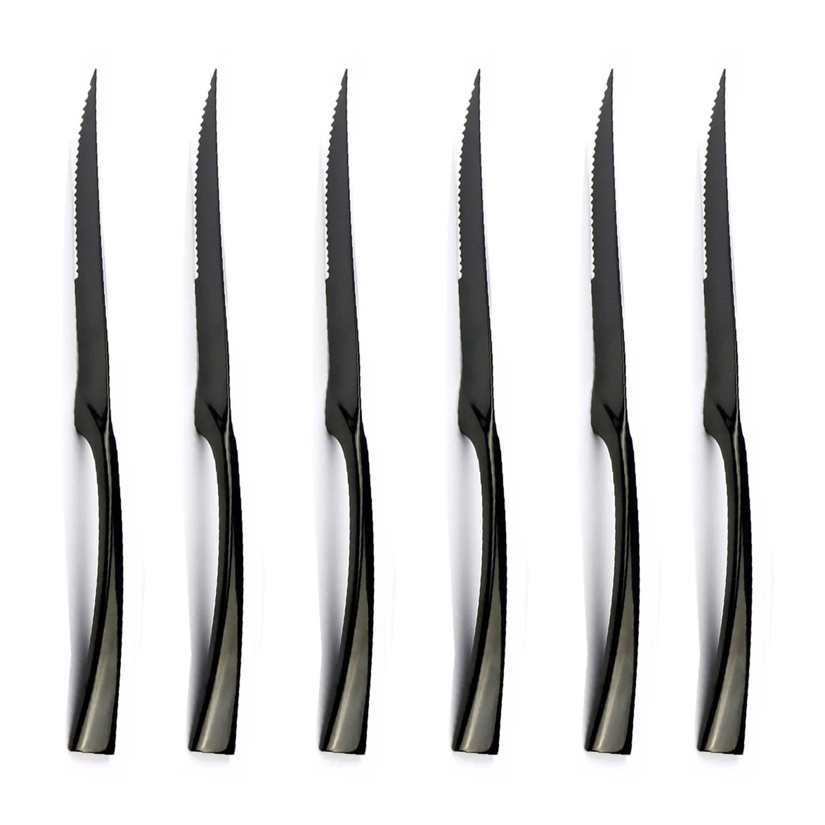 New 2 Pcs/set Top quality Stainless Steel Gold Steak Knife Sharp Rainbow Knives Restaurant Black Steak Knives in dinnerware set
New 2 Pcs/set Top quality Stainless Steel Gold Steak Knife Sharp Rainbow Knives Restaurant Black Steak Knives in dinnerware set